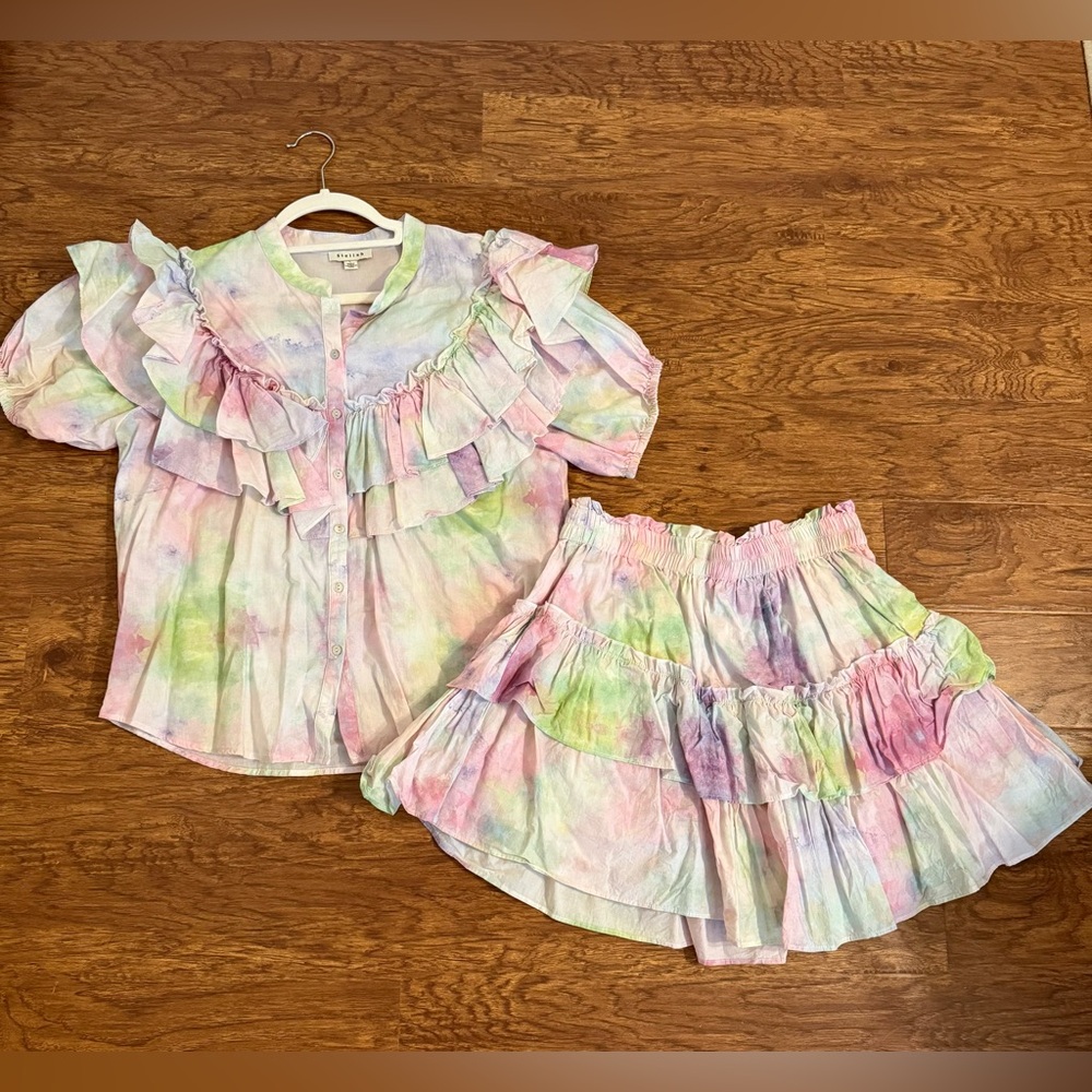 Stellah Tie Dye Blouse & Skirt Set